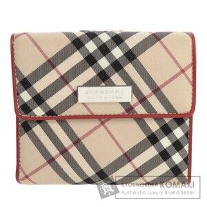 Burberry Blue Label Nova Check Bifold Wallet Nylon Leather